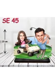 Kişiye Özel Ahşap Biblo - Golf Arabası Kullanan Çift thumbnail 1