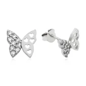 925 Ayar Gümüş Çivili Kelebek Küpe thumbnail 2