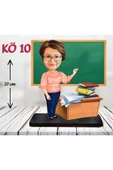 Kişiye Özel Ahşap Biblo - Kadın Öğretmen Karikatür Biblo - Öğretmen Biblo 10 thumbnail 1
