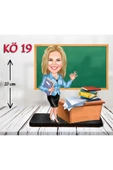 Kişiye Özel Ahşap Biblo - Kadın Öğretmen Karikatür Biblo - Öğretmen Biblo 18 thumbnail 1