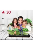 Kişiye Özel Ahşap Biblo - Aile Karikatür Biblo - 3 Kişilik Aile Biblo 10 thumbnail 1