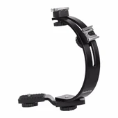 OEM Marka LS39 L Tipi Çift Kızaklı Işık Flaş Mikrofon Tutucu thumbnail 1