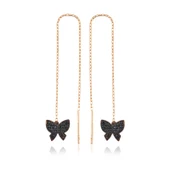 925 Ayar Gümüş Kelebek Zincir Küpe thumbnail 2