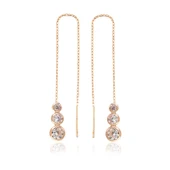 925 Ayar Gümüş Beyaz Taşlı Zincirli Küpe thumbnail 1