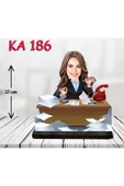 Kişiye Özel Ahşap Biblo - Masa Başı Karikatür Biblo - Kadın Biblo 12 thumbnail 1