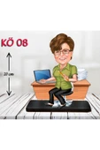 Kişiye Özel Ahşap Biblo - Kadın Öğretmen Karikatür Biblo - Öğretmen Biblo 8 thumbnail 1