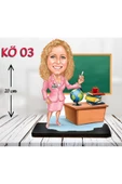 Kişiye Özel Ahşap Biblo - Kadın Öğretmen Karikatür Biblo - Öğretmen Biblo 3 thumbnail 1