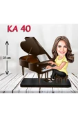Kişiye Özel Ahşap Biblo - Piyano Çalan Kadın Karikatür Biblo thumbnail 1