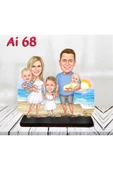 Kişiye Özel Ahşap Biblo - Aile Karikatür Biblo - 4 Kişilik Aile Biblo 28 thumbnail 1