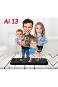 Kişiye Özel Ahşap Biblo - Aile Karikatür Biblo - 4 Kişilik Aile Biblo 6 thumbnail 1