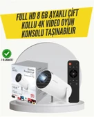 Kablosuz 4K Projeksiyon – Wi‑Fi 6 & Bluetooth 5.0 ile Oyun ve Uygulama Merkezli thumbnail 1
