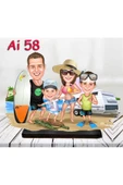 Kişiye Özel Ahşap Biblo - Aile Karikatür Biblo - 4 Kişilik Aile Biblo 25 thumbnail 1