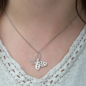 925 Ayar Gümüş Kelebek Kadın Gümüş Kolye thumbnail 2
