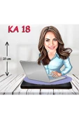 Kişiye Özel Ahşap Biblo - Masa Başı Karikatür Biblo - Kadın Biblo 3 thumbnail 1