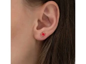 Gümüş Fosforlu Kırmızı Yıldız Küpe thumbnail 2