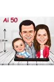 Kişiye Özel Ahşap Biblo - Aile Karikatür Biblo - 3 Kişilik Aile Biblo 13 thumbnail 1