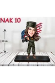 Kişiye Özel Ahşap Biblo - Kadın Asker Karikatür Biblo 10 thumbnail 1