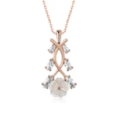 925 Ayar Gümüş Rose Bahar Çiçeği Gümüş Kolye thumbnail 2