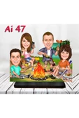 Kişiye Özel Ahşap Biblo - Aile Karikatür Biblo - 4 Kişilik Aile Biblo 18 thumbnail 1