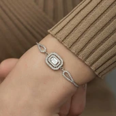 925 Ayar ​Gümüş Dikdörtgen Baget Bileklik thumbnail 3