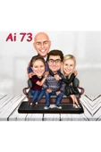 Kişiye Özel Ahşap Biblo - Aile Karikatür Biblo - 4 Kişilik Aile Biblo 30 thumbnail 1