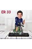 Kişiye Özel Ahşap Biblo - Bisiklet Kullanan Erkek Karikatür Biblo 3 thumbnail 1