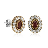 Gümüş Otantik Oval Çivili Küpe thumbnail 1