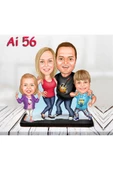 Kişiye Özel Ahşap Biblo - Aile Karikatür Biblo - 4 Kişilik Aile Biblo 23 thumbnail 2
