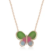 925 Ayar Gümüş Minimal Kelebek Bayan Gümüş Kolye thumbnail 1