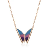 925 Ayar Gümüş Minimal Kelebek Bayan Gümüş Kolye thumbnail 1