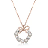 925 Ayar Gümüş İnci Kurdele Kadın Gümüş Kolye thumbnail 1