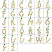 925 Ayar Gümüş Nazar Gold P Harfi Kadın Gümüş Kolye thumbnail 2