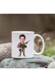 Kişiye Özel Bardak - Karikatür Bardak - Erkek Asker Bardak thumbnail 1