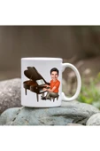 Kişiye Özel Bardak - Karikatür Bardak - Müzisyen Erkek Bardağı thumbnail 1