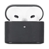 Casquet Apple AirPods 3.nesil Uyumlu Deri Kılıf G1 Siyah thumbnail 4