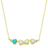 925 Ayar Gümüş Renkli Açılabilen Yonca Kadın Gümüş Kolye thumbnail 3