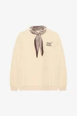Quzu Fular ve Nakış Detaylı Kadın Sweatshirt - 4