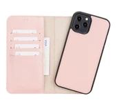 Apple iPhone 12 Pro Max Uyumlu Deri Cüzdanlı Kılıf NU2 Pembe thumbnail 5