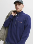 Jack Jones Norrebro Fermuarlı Yaka Relax Fit Erkek Sweat 12282899 - 3