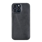 Apple iPhone 13 Pro Max Uyumlu Deri Arka Kapak ROCK RST1 Siyah thumbnail 1