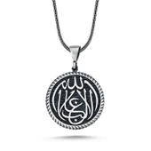 Gümüş La Galiba İllallah Yazılı Gümüş Kolye thumbnail 2