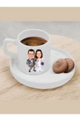 Kişiye Özel Türk Kahvesi Fincanı Karikatür Gelin Damat Fincanı thumbnail 1