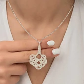 Gümüş Kazaziye Örgü Kadın Kolye thumbnail 4