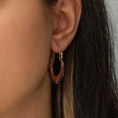 Gümüş Bordo Taşlı Bohem Küpe thumbnail 2