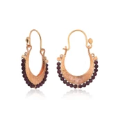 Gümüş Bordo Taşlı Bohem Küpe thumbnail 1