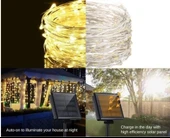 Solar Peri Led 20m 200 Led Gün Işığı Bahçe Aydınlatma Dekorasyon Güneş Enerjili thumbnail 3