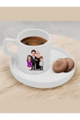 Kişiye Özel Türk Kahvesi Fincanı Karikatür Tesettürlü Aile Fincanı thumbnail 1