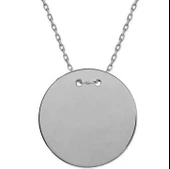 925 Ayar Gümüş Yuvarlak Plaka Kolye thumbnail 1