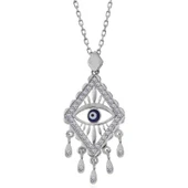 925 Ayar Gümüş Nazarlı Göz Kadın Kolye thumbnail 3