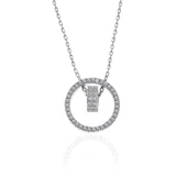 925 Ayar Gümüş İç İçe Geçmiş Halka Kadın Kolye thumbnail 1